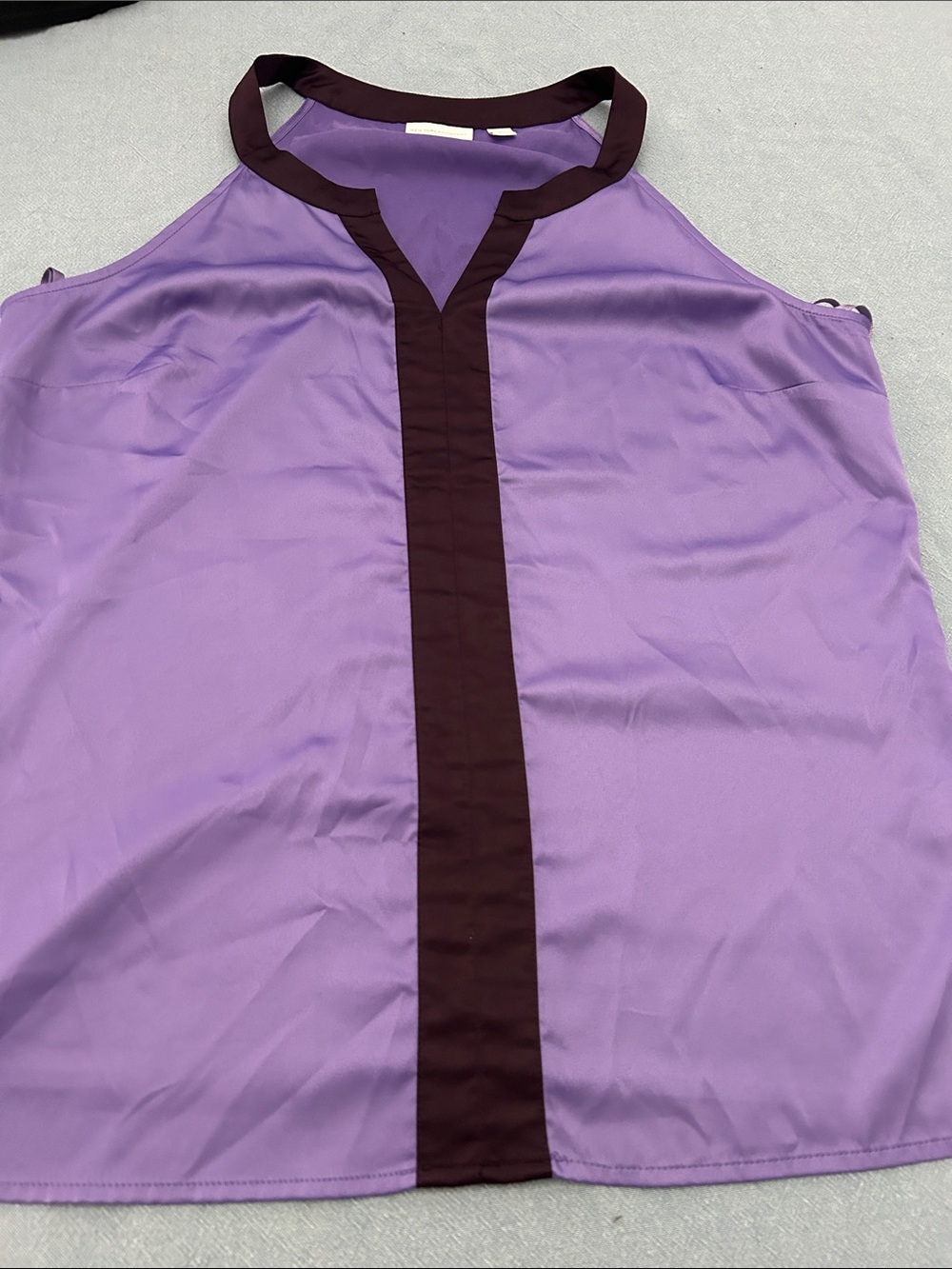 New York & Company Lavender Tank with Plum Trim